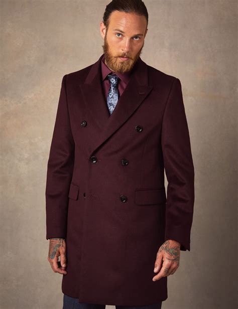 burgundy overcoat mens